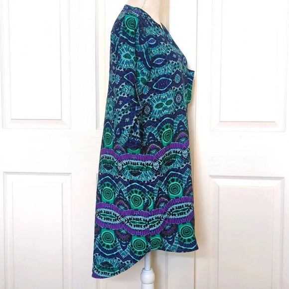 Anthropologie Maeve Ikat Frequencies Belted Shirt Dress - Picture 4 of 7